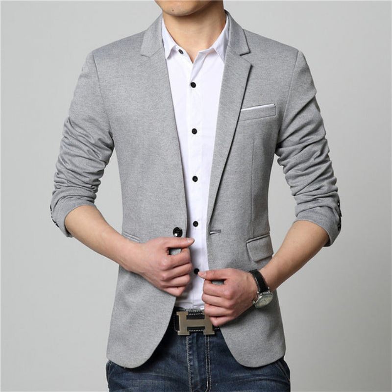 Heren Blazers Modieuze Effen Zakelijke Blazer