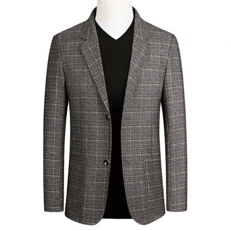 Heren Blazers Trending Slim Fit Geruite Herfstblazer