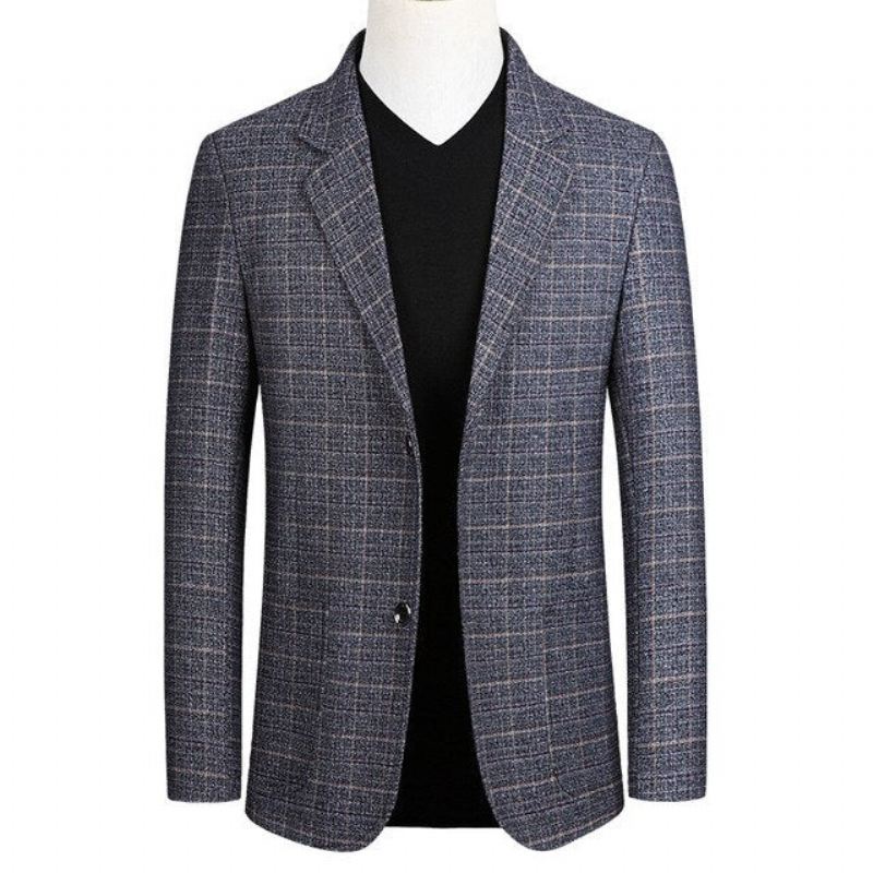 Heren Blazers Trending Slim Fit Geruite Herfstblazer