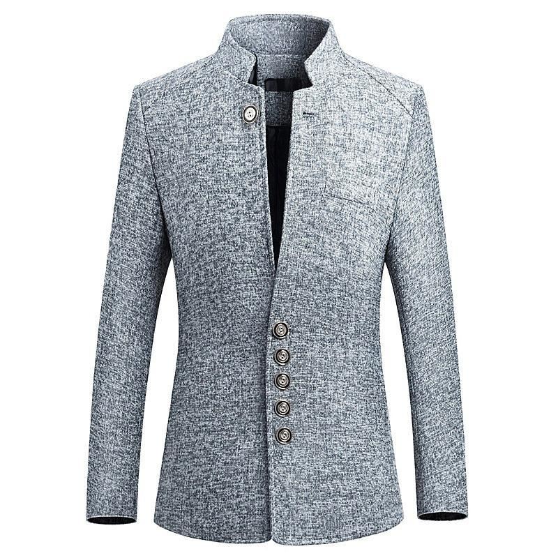 Heren Blazers Zakelijke Blazer In Engelse Stijl Met Opstaande Kraag