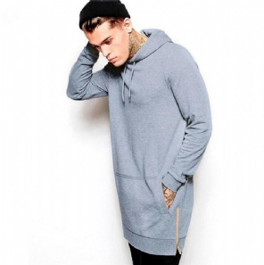 Heren Hoodies Fleece Hip Hop Longline Fashion Hoodie