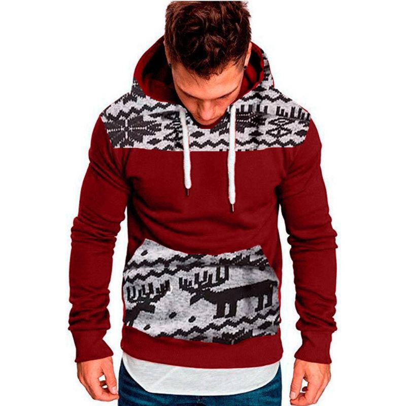 Heren Hoodies Kerst Casual Winter Hoodie