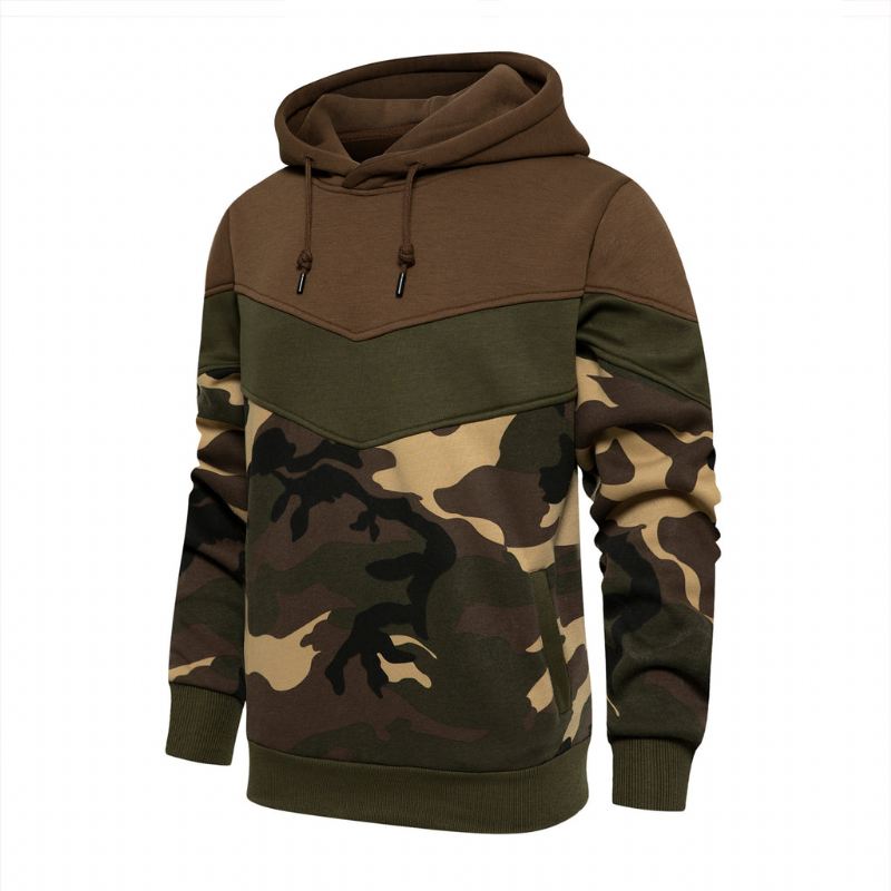 Heren Hoodies Lente Herfst Camo Patchwork Hoodie