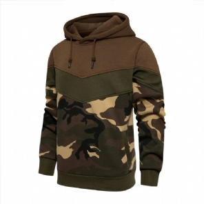 Heren Hoodies Lente Herfst Camo Patchwork Hoodie