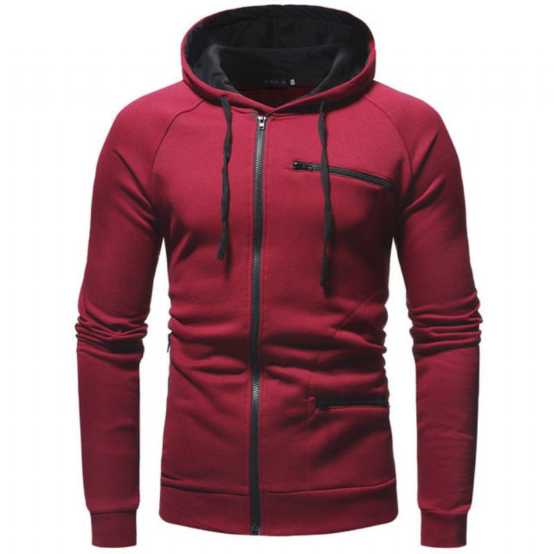 Heren Hoodies Mode-hoodie In Effen Kleur