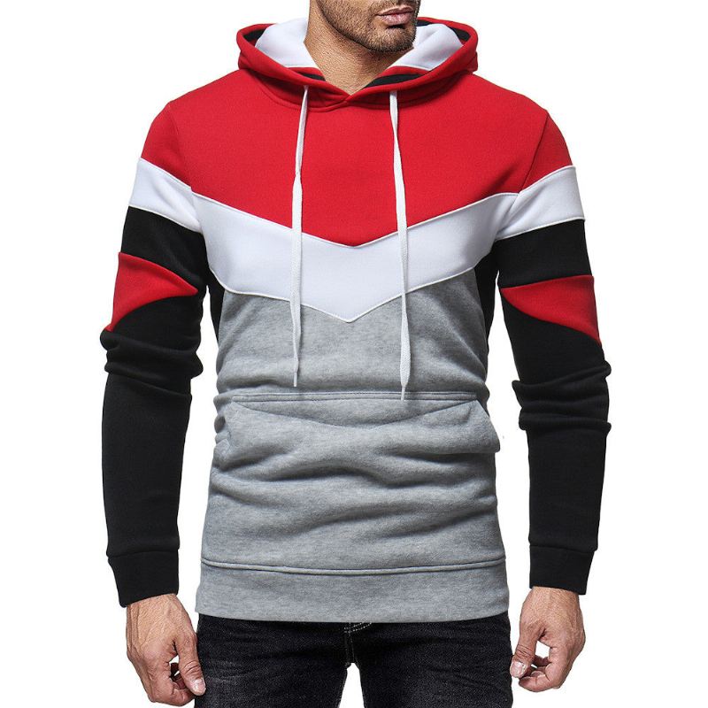 Heren Hoodies Patchwork Hoodie Met Lange Mouwen