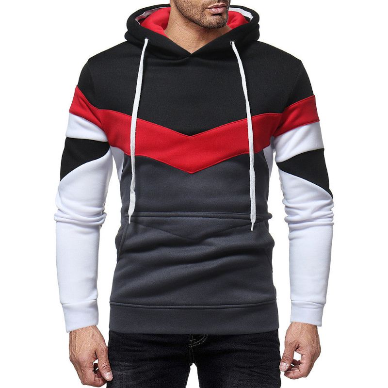 Heren Hoodies Patchwork Hoodie Met Lange Mouwen