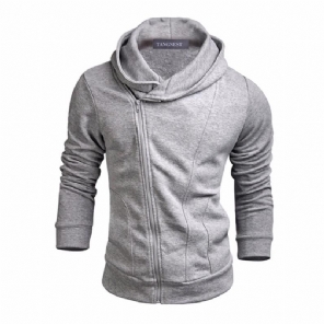 Heren Hoodies Solide Fleece Sweatshirt Met Rits