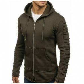 Heren Hoodies Sweatshirt Met Gestreepte Plooien