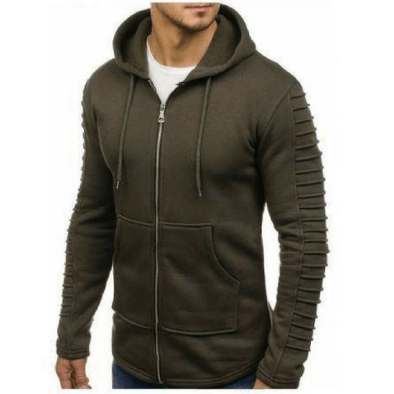 Heren Hoodies Sweatshirt Met Gestreepte Plooien