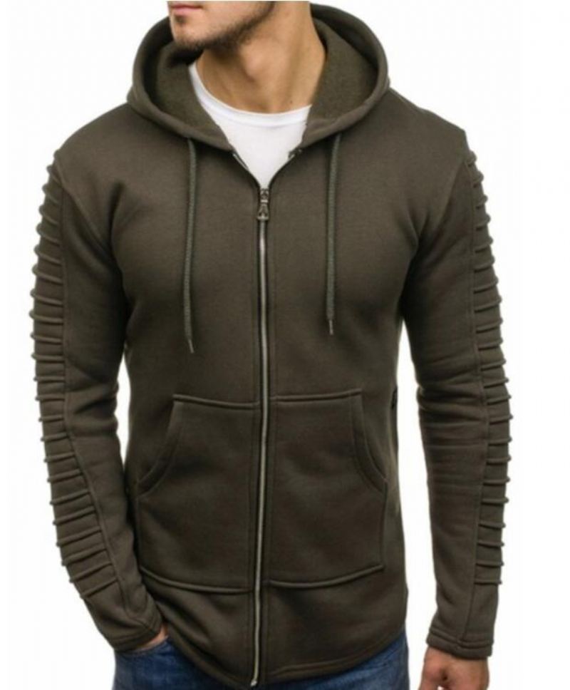 Heren Hoodies Sweatshirt Met Gestreepte Plooien