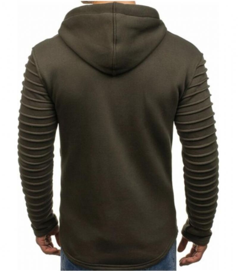 Heren Hoodies Sweatshirt Met Gestreepte Plooien