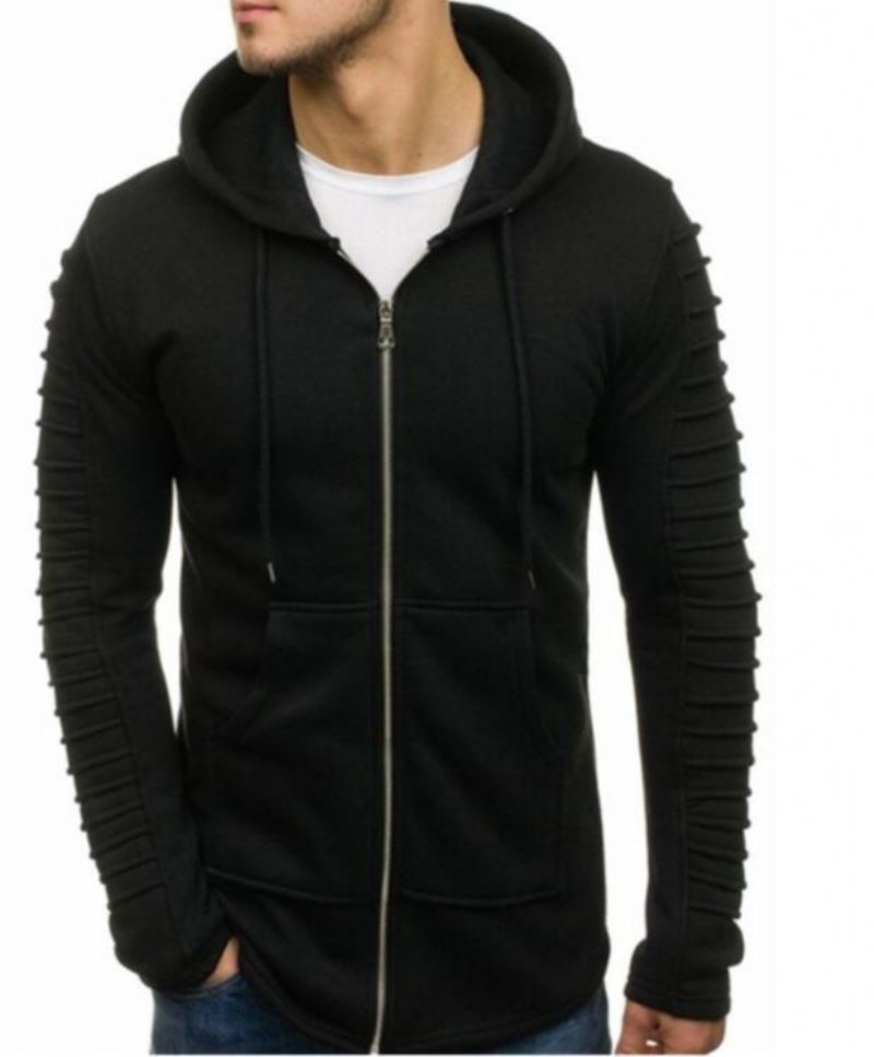 Heren Hoodies Sweatshirt Met Gestreepte Plooien