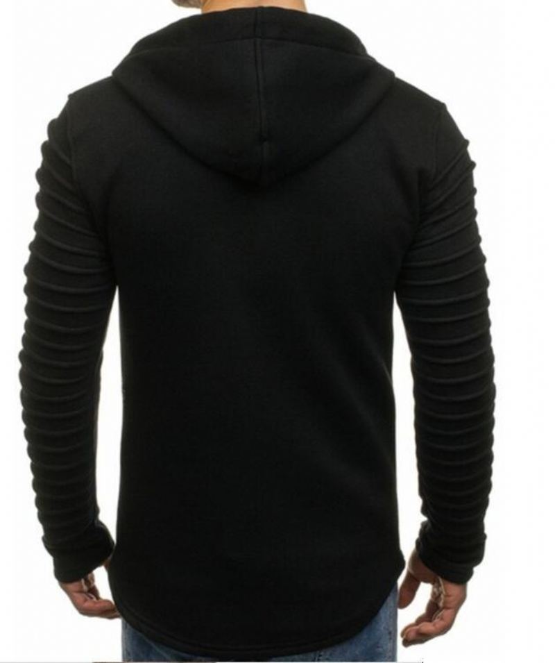 Heren Hoodies Sweatshirt Met Gestreepte Plooien