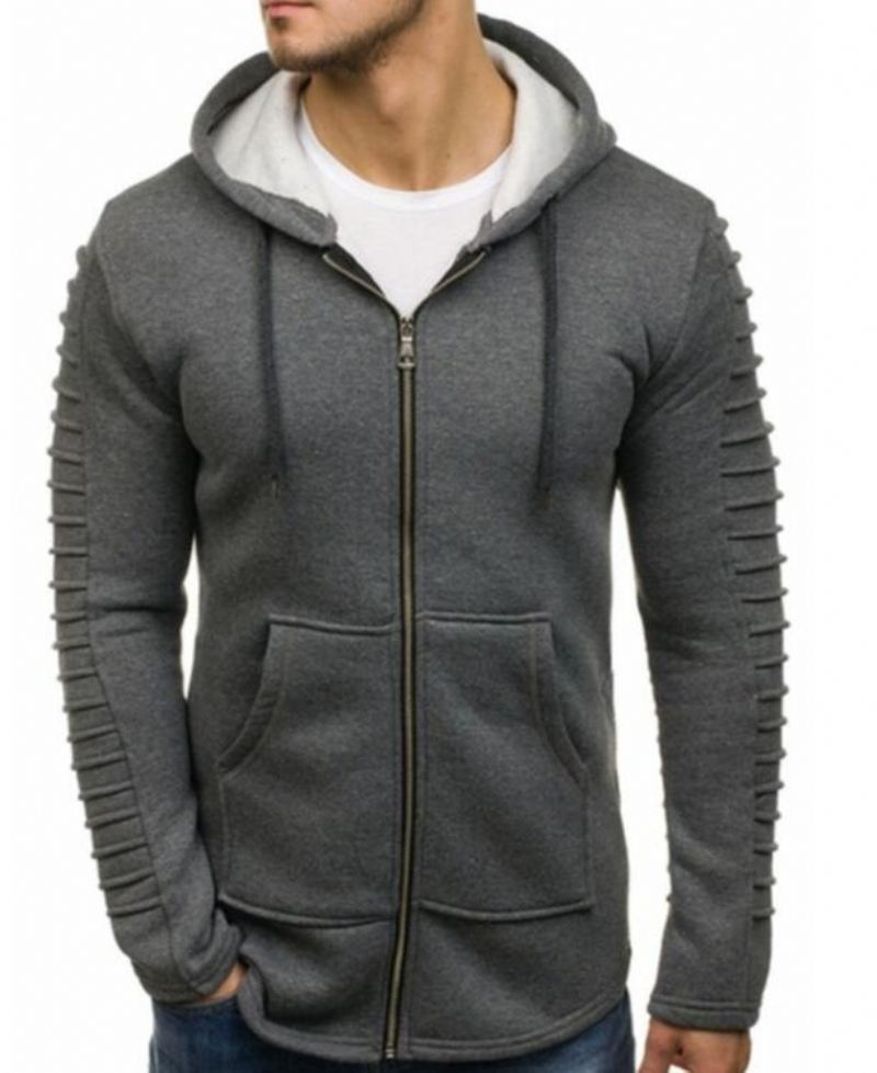 Heren Hoodies Sweatshirt Met Gestreepte Plooien