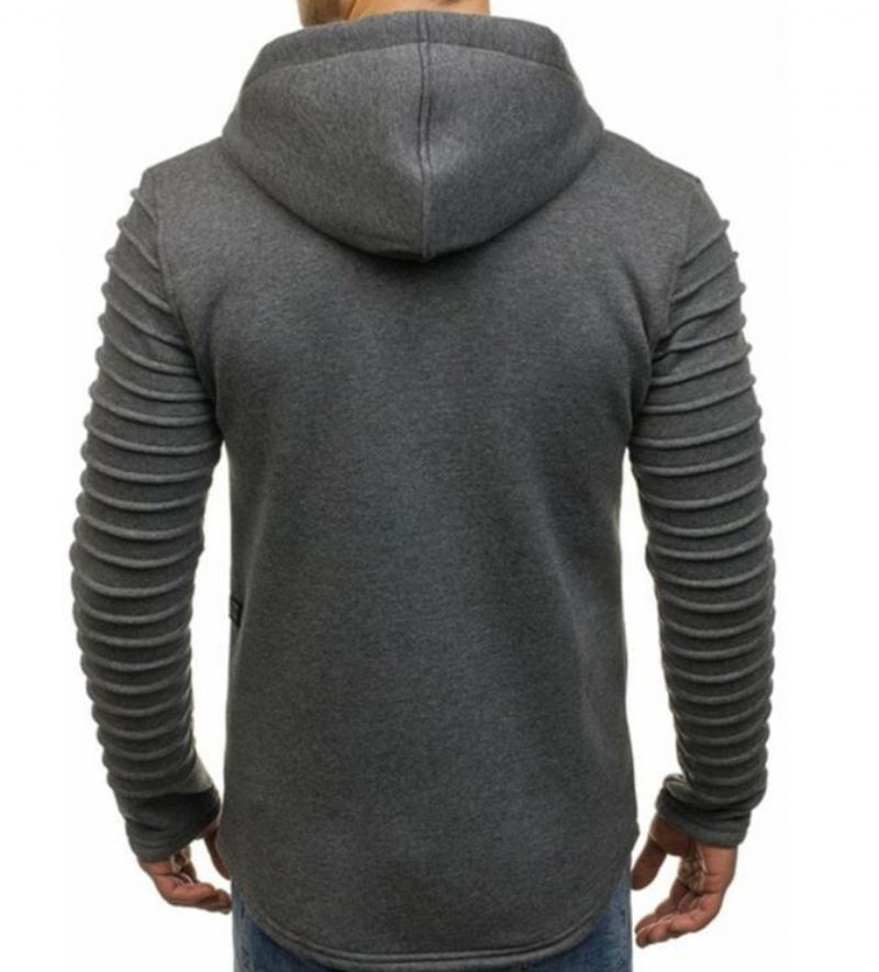 Heren Hoodies Sweatshirt Met Gestreepte Plooien