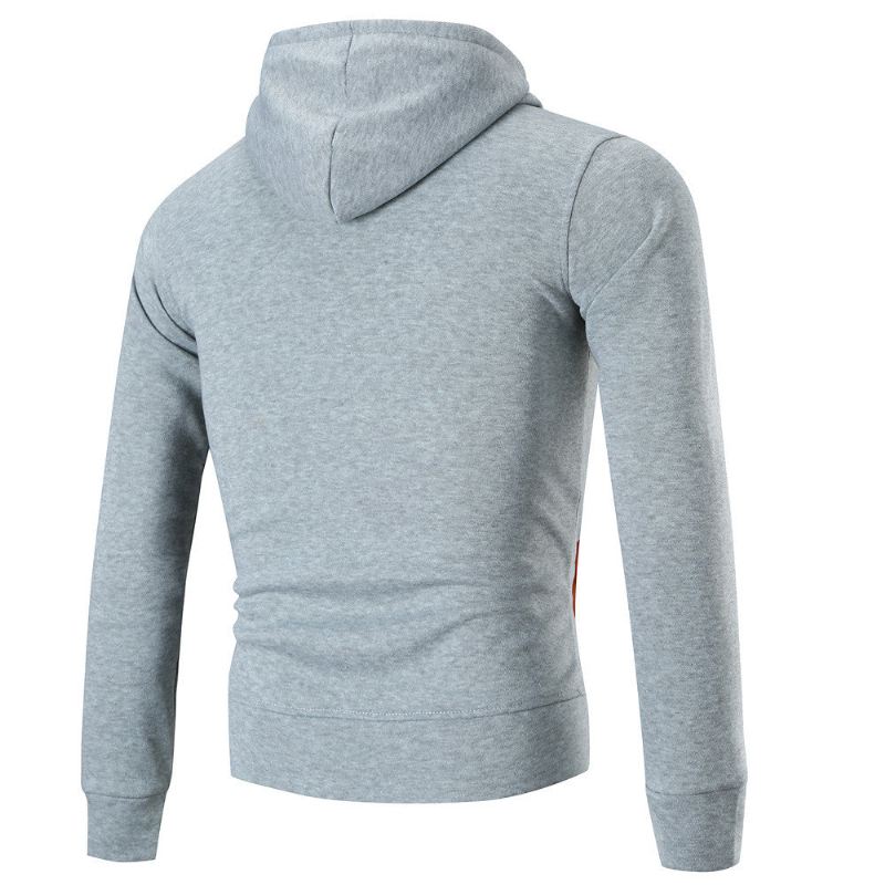 Herenhoodie Met Patchwork-rits Hoodies