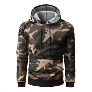 Hoodies Heren Camouflage Hoodie Met Geplooide Raglanmouwen