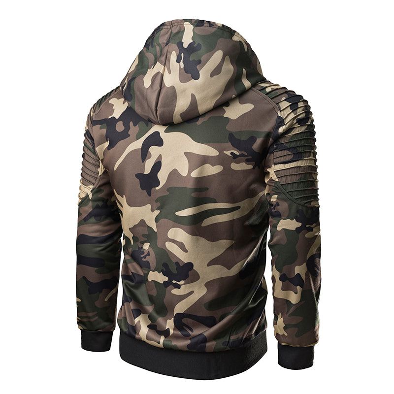 Hoodies Heren Camouflage Hoodie Met Geplooide Raglanmouwen