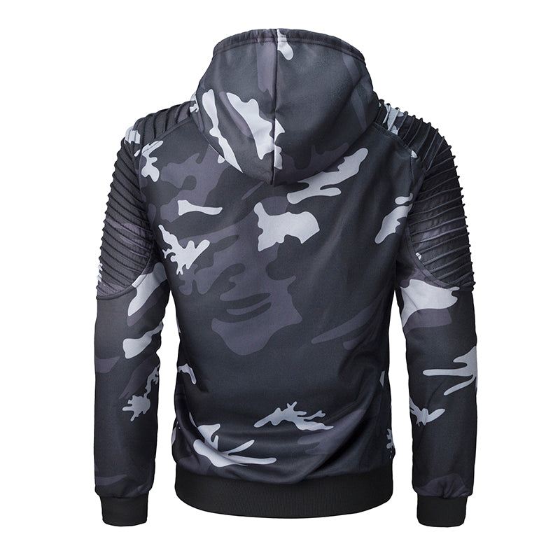 Hoodies Heren Camouflage Hoodie Met Geplooide Raglanmouwen