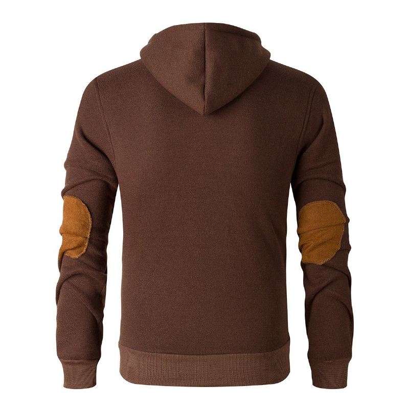 Hoodies Heren Fleece Hoodie Met Houten Knopen