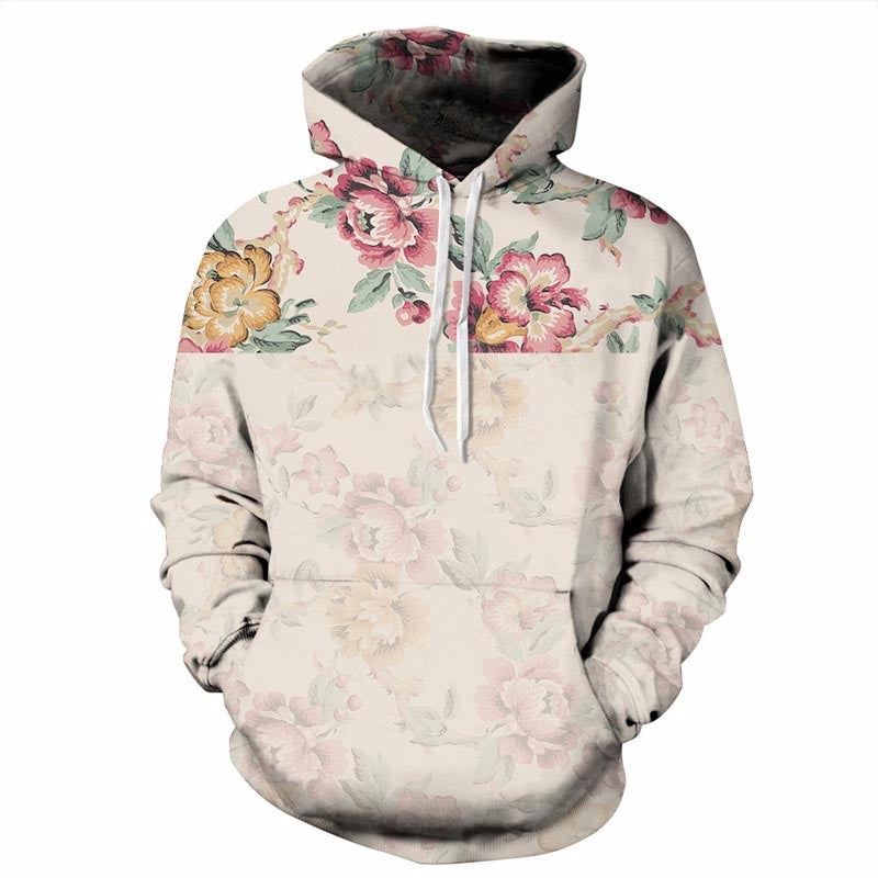 Hoodies Heren Hoodie Met Capuchon Met Rozenprint