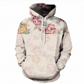 Hoodies Heren Hoodie Met Capuchon Met Rozenprint