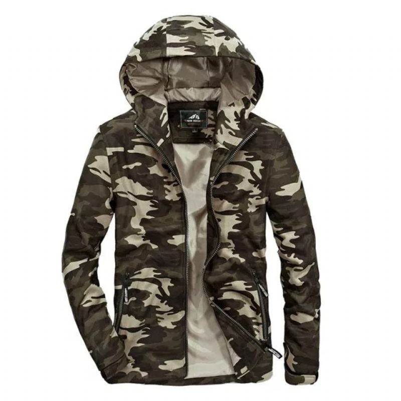 Hoodies Heren Hoodie Van Fleece Met Camouflageprint