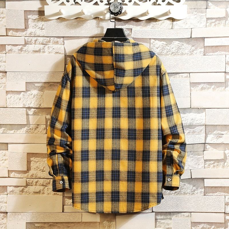 Hoodies Heren Streetwear Plaid Los Met Overhemd Met Capuchon