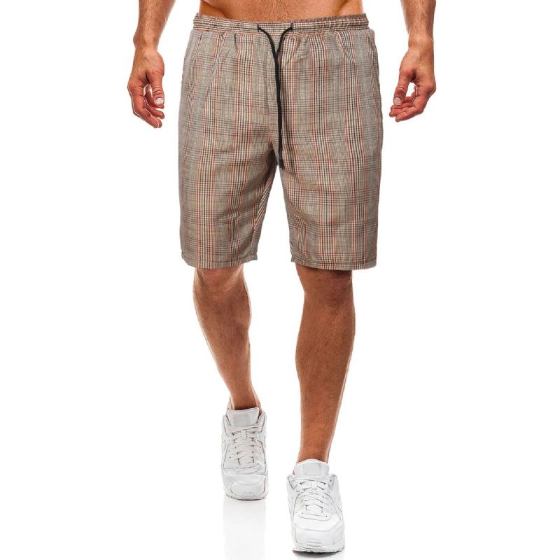 Casual Geruite Short Met Trekkoord Korte Broeken Heren