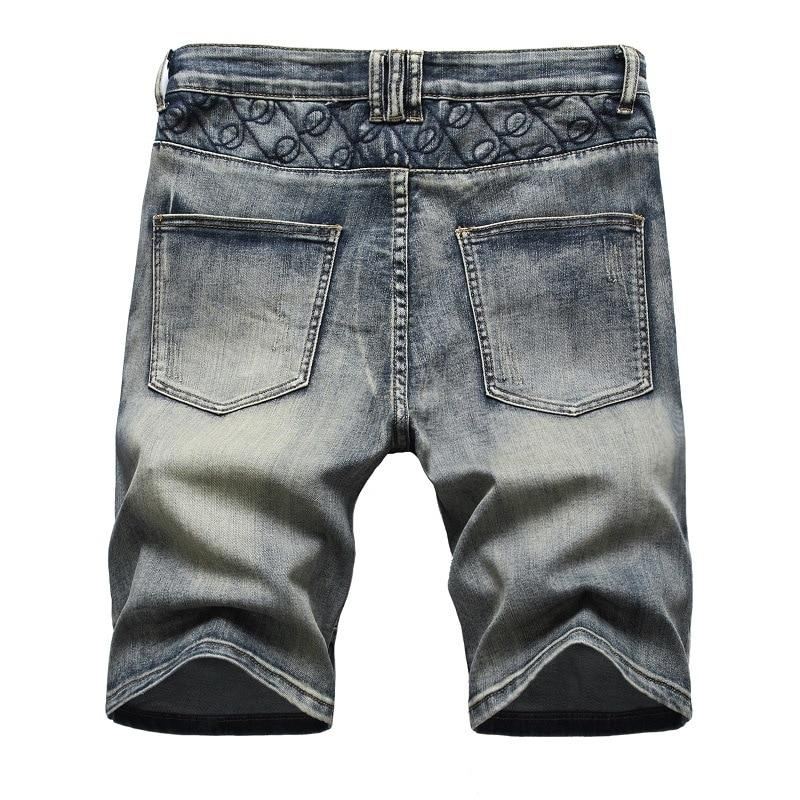 Gewassen 5-punts Jeansshort Met Rits Korte Broeken Heren