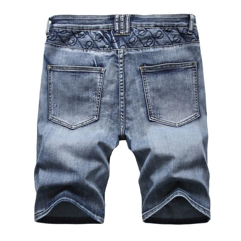 Gewassen 5-punts Jeansshort Met Rits Korte Broeken Heren