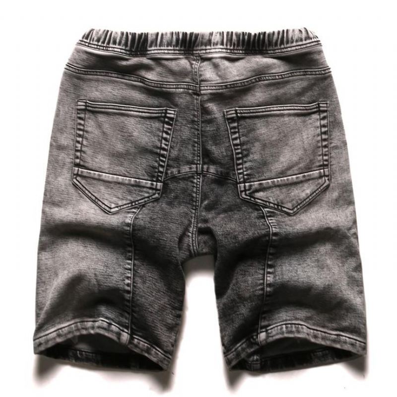 Grijze Gewassen Denim Short Korte Broeken Heren