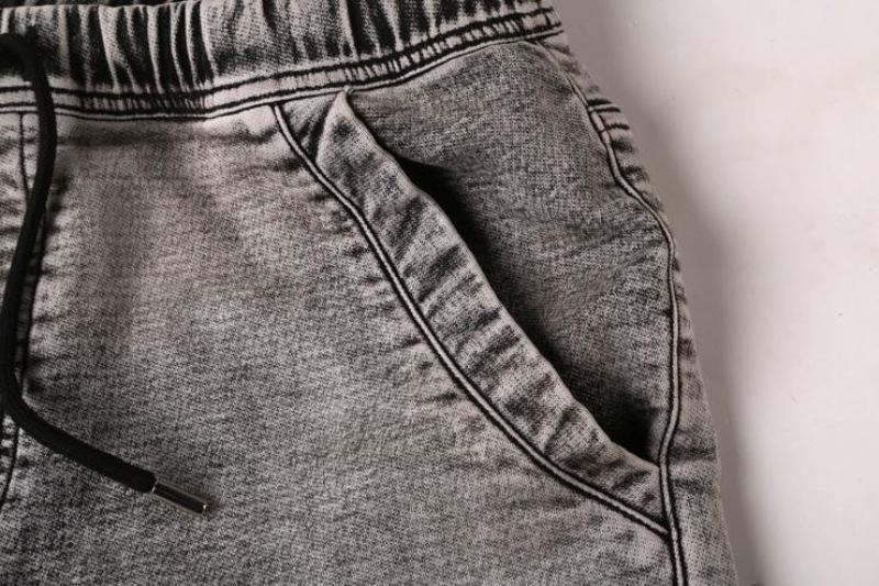 Grijze Gewassen Denim Short Korte Broeken Heren