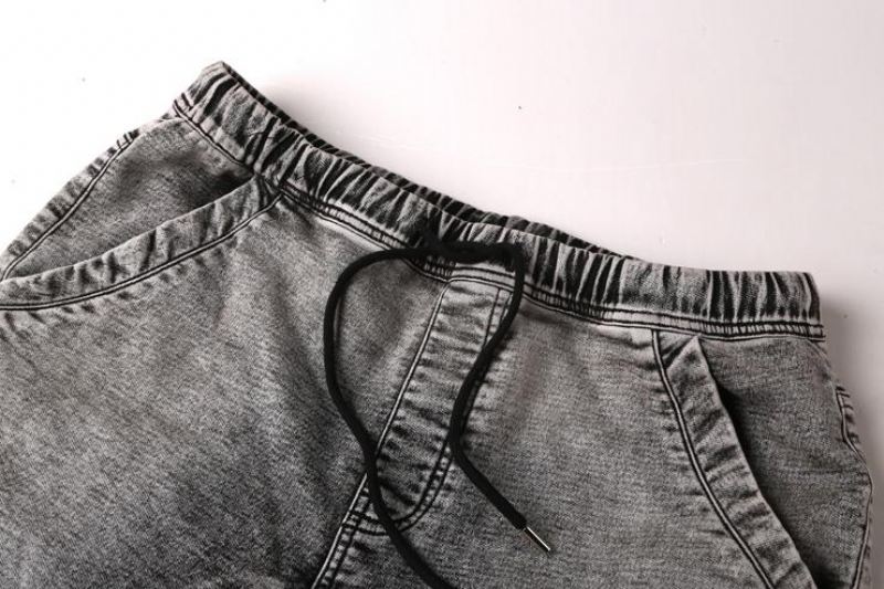 Grijze Gewassen Denim Short Korte Broeken Heren