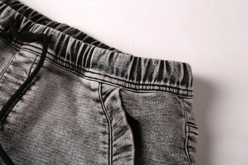 Grijze Gewassen Denim Short Korte Broeken Heren