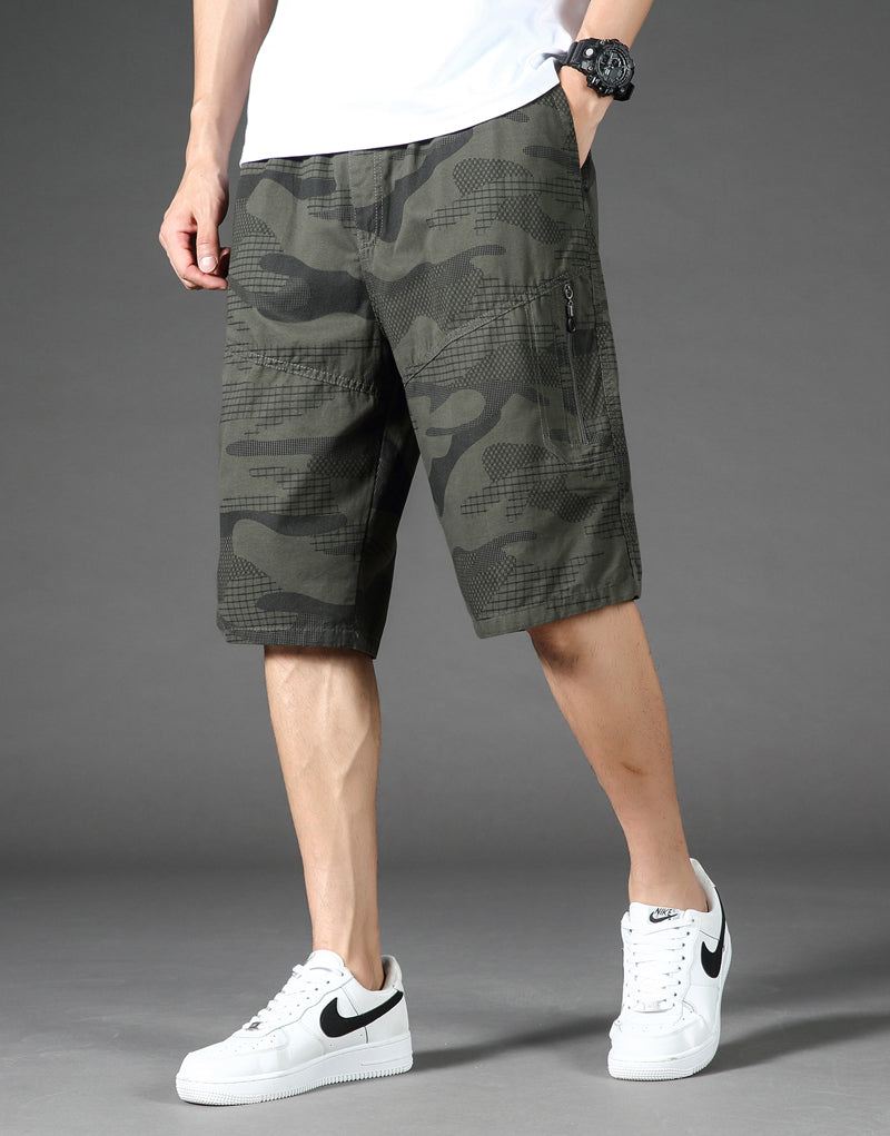 Heren Korte Broeken Camouflageshort Met Elastische Taille Voor De Zomer