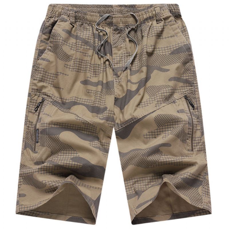 Heren Korte Broeken Camouflageshort Met Elastische Taille Voor De Zomer