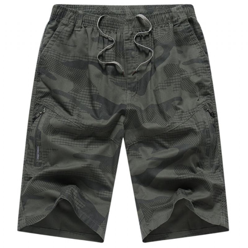 Heren Korte Broeken Camouflageshort Met Elastische Taille Voor De Zomer