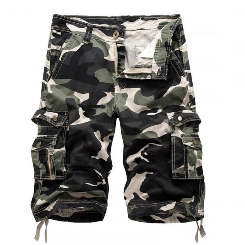 Heren Korte Broeken Cargoshort Met Camouflageprint