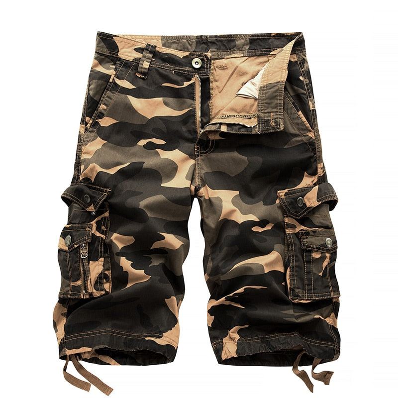 Heren Korte Broeken Cargoshort Met Camouflageprint