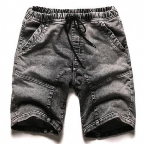 Heren Korte Broeken Denim Short Met Elastische Taille