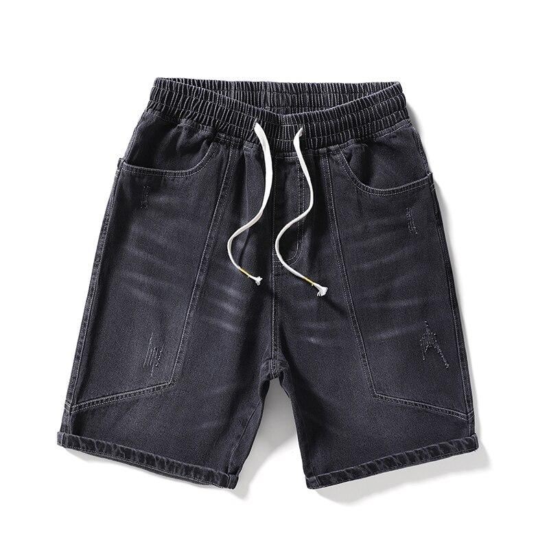 Heren Korte Broeken Gewassen Rechte Denim Short Met Halfhoge Taille