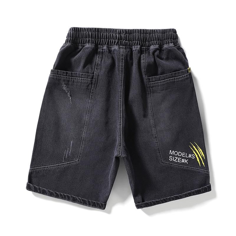 Heren Korte Broeken Gewassen Rechte Denim Short Met Halfhoge Taille