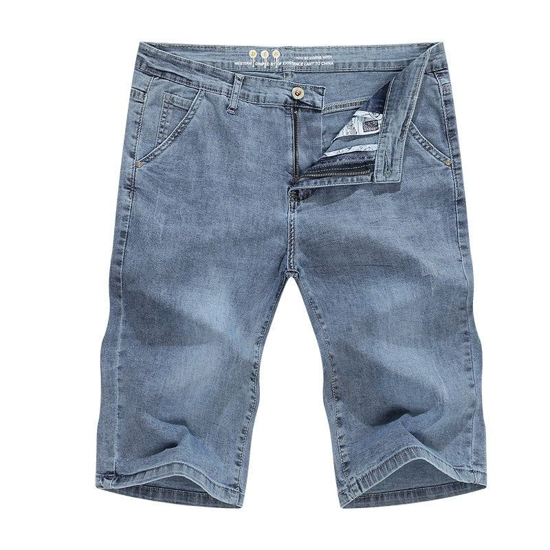 Heren Korte Broeken Lichtblauwe Regular Rekbare Denim Short