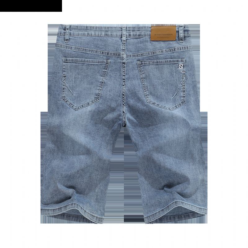 Heren Korte Broeken Lichtblauwe Regular Rekbare Denim Short