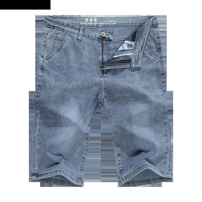 Heren Korte Broeken Lichtblauwe Regular Rekbare Denim Short