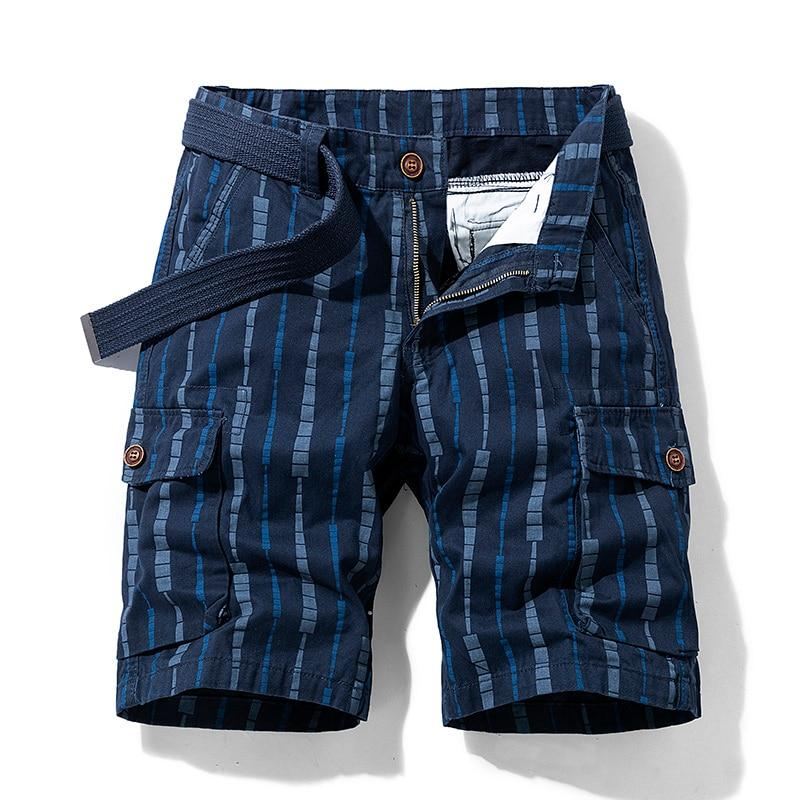 Heren Korte Broeken Retro Klassiek Verticaal Patroon Strand Short