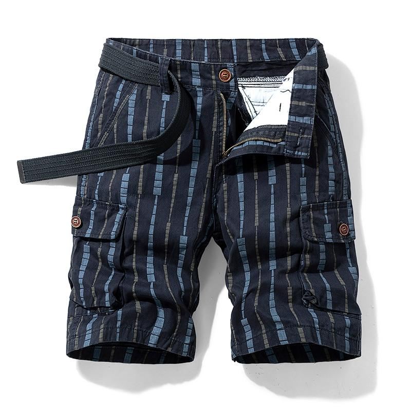 Heren Korte Broeken Retro Klassiek Verticaal Patroon Strand Short