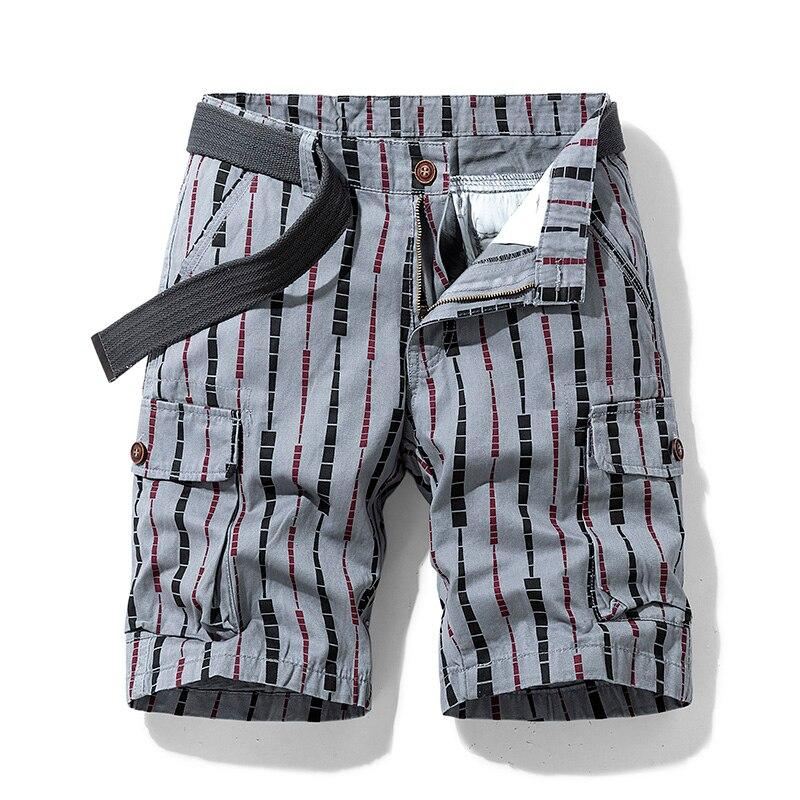 Heren Korte Broeken Retro Klassiek Verticaal Patroon Strand Short